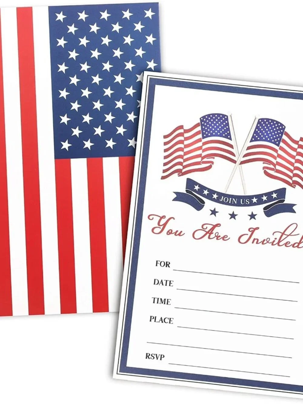 July 4TH American Flag Dual Side Party Invitations
